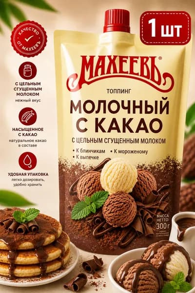 Топпинг 300г Молочный с какао, со сгущенным молоком