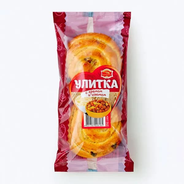 Улитка с кремом и изюмом 100 г, Черемушки