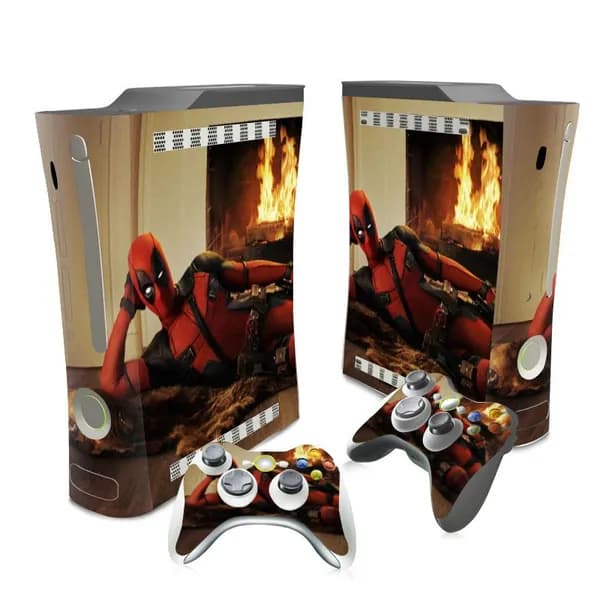 Пленка для наклейки игровой консоли подходит для толстой консоли Xbox360 с рисунком Человека-паука и Дэдпула