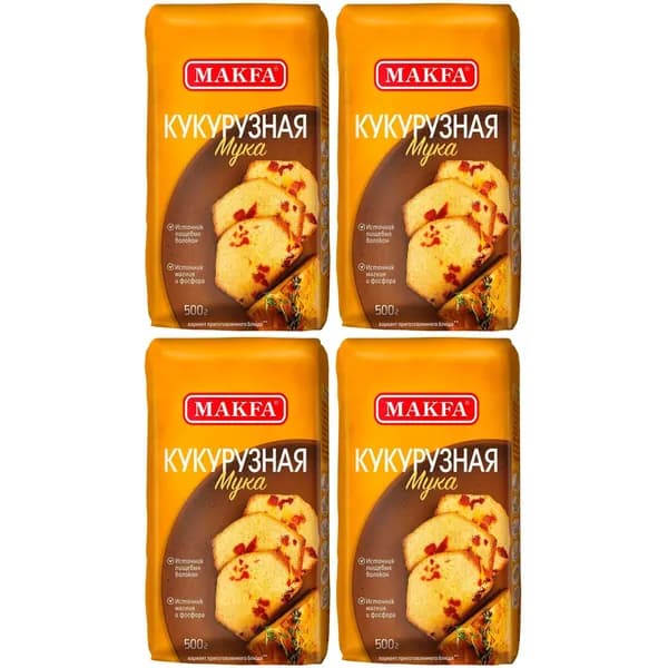 Мука Макфа кукурузная 500 г, набор: 4 штуки
