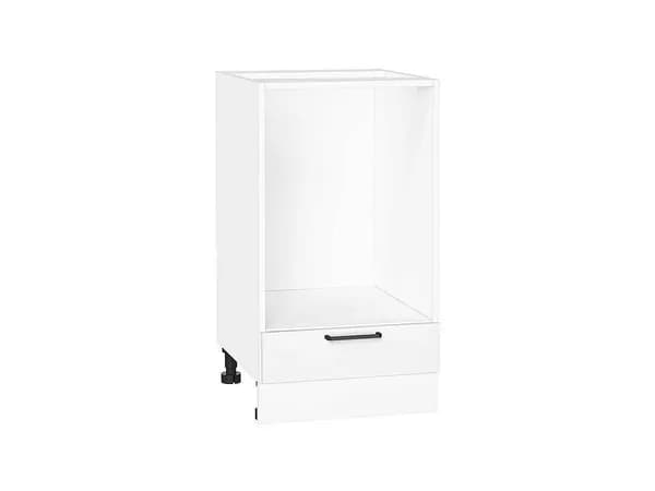 Шкаф нижний под духовку Флэт, цвет фасада White In 2S, цвет каркаса Белый, 816*450*476 мм (В*Ш*Г)