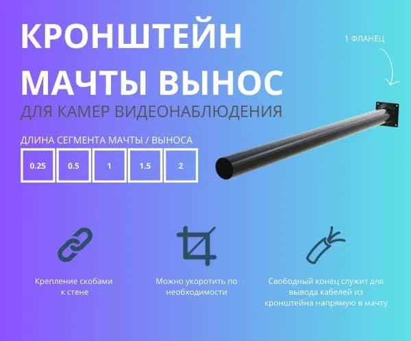 Кронштейн монтажный 25 см черный BOXFORCAM КРОНШТЕЙН (1фланец) (Черный, 0.25)