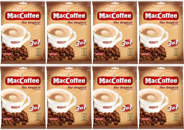 Кофейный напиток MacCoffee 3 в 1 растворимый 20 г 10 шт, комплект: 8 упаковок по 200 г