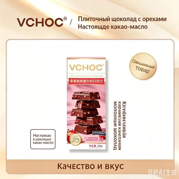 Подарочный набор черного шоколада VCHOC с миндалем