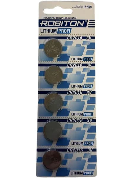 Литиевые батарейки Robiton CR2016 3V - 5 шт.