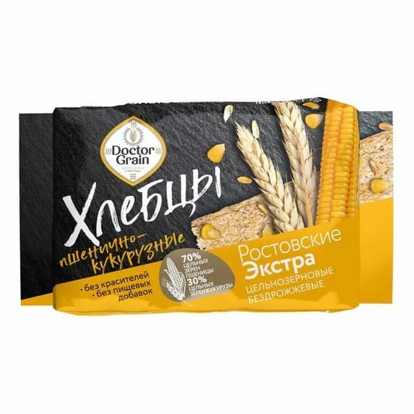 Хлебцы хрустящие Ростовские экстра Пшенично - Кукурузные ПЭТ 60 гр 30 штук.