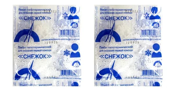ФЭСТ пакет гипотермический Снежок для оказания первой помощи (ушибы, вывихи, переломы, тепловой удар) х 2 шт