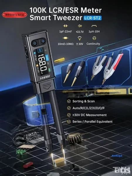 Технические пинцеты FNIRSI LCR-ST2 высокоточный портативный тестер компонентов второго поколения.