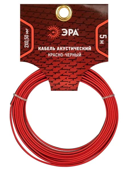 Акустический кабель ЭРА 2х0,50 мм2 красно-черный 5 м
