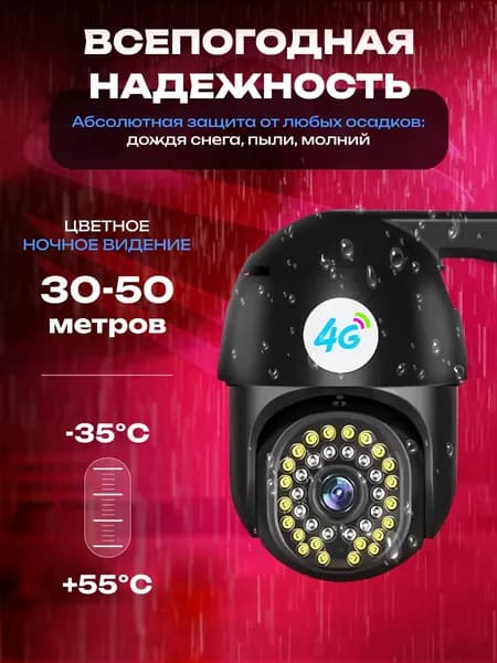 Камера видеонаблюдения 3G / 4G AI Camera PTZ P32 4G LTE-Черный