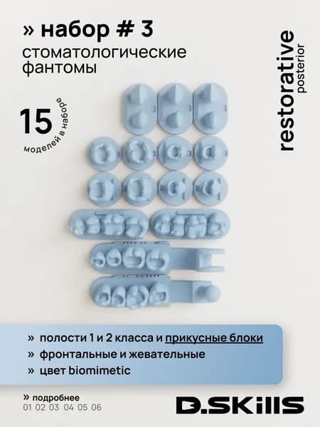 SET #3 Модели зубов для реставрации + прикусные блоки