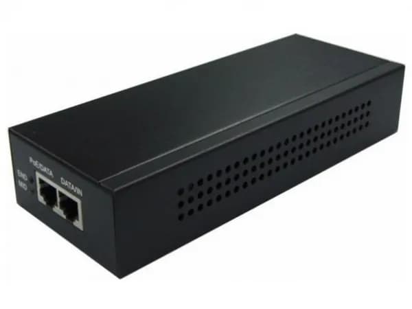 PoE инжектор Hikvision 30 Вт, 1 RJ45 интерфейс 1000M. Подходит для моделей DS-2DF8/76/5xxx-AE/AE3/AELs; и DS-2DE2DE7xxx-AE