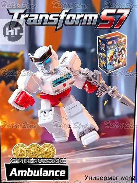 Blokees Version Series 7 Transformers "Ratchet" 6CM,Обозначенная модель,Требуется сборка.