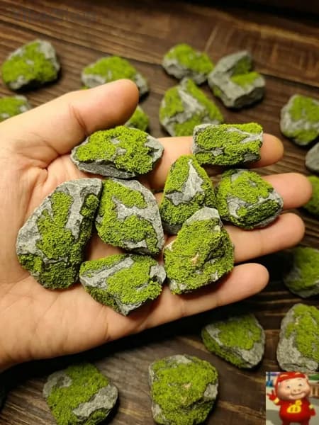Камни декоративные с искусственным мхом для аквариума, террариума и флорариума