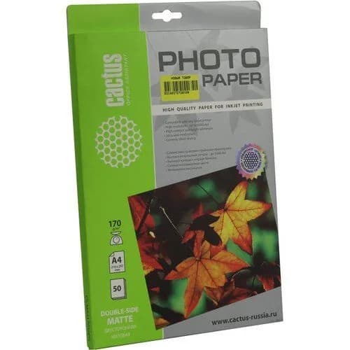 Фотобумага Cactus CS-MA417050DS, A4, для струйной печати