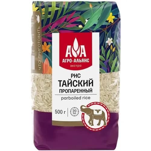 Агро-Альянс Экстра Рис тайский пропаренный, 500 г