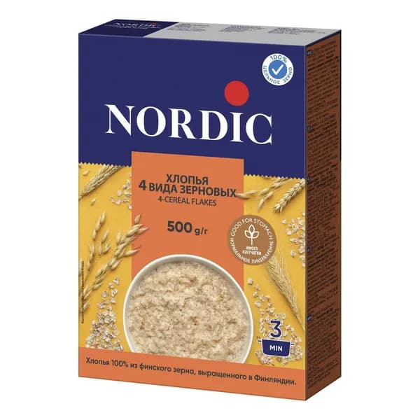 Хлопья Nordic 4 вида зерновых 500 г