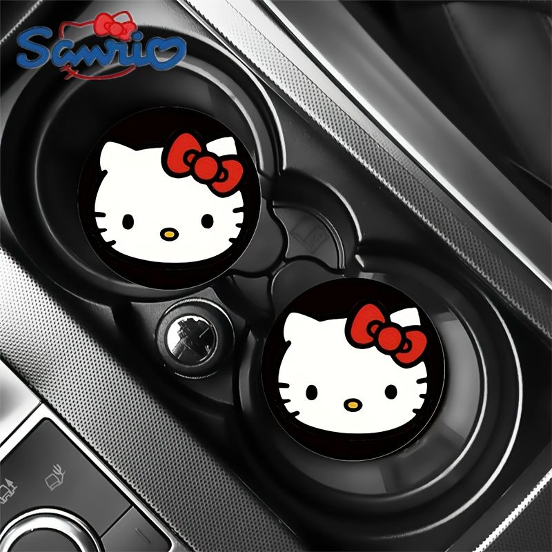 2 упаковки, Акриловый автомобильный подстаканник Sanrio Anime из мультфильма "Хелло Китти", подстаканник для автомобиля, милые аксессуары для интерьера автомобиля