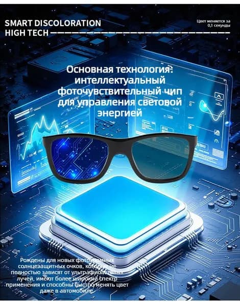 Умные поляризованные солнцезащитные очки с возможностью изменения цвета