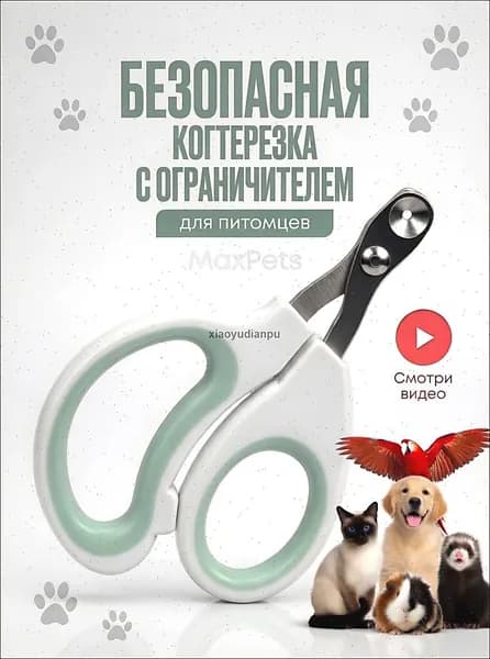 Когтерезка для кошек с ограничителем, ножницы для когтей кошек