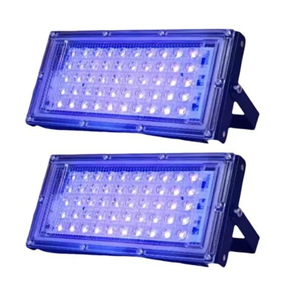 Набор 2 шт. "50W LED" ультрафиолетовый прожектор, IP65, 395 нм / UV-лампа для вечеринок, дискотек и сцены, 220V