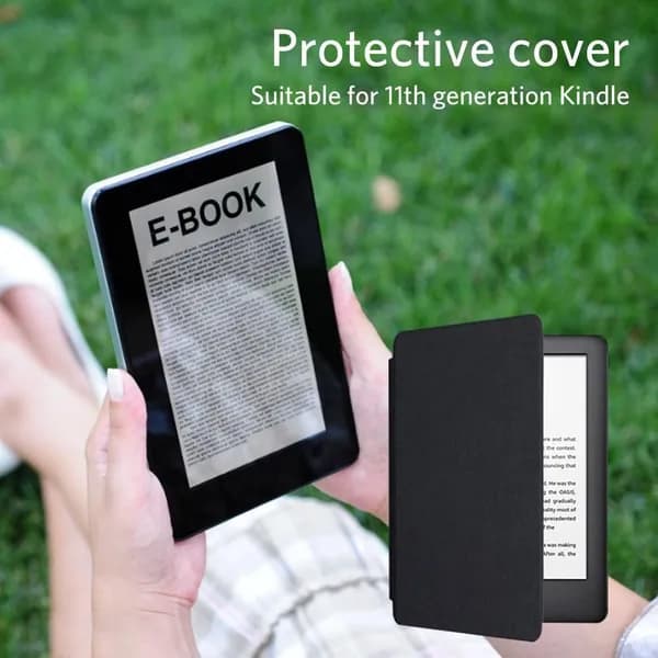 Чехол-бумажник для Kindle Paperwhite 5 (2021), 6,8", ПУ + поликарбонат, черный