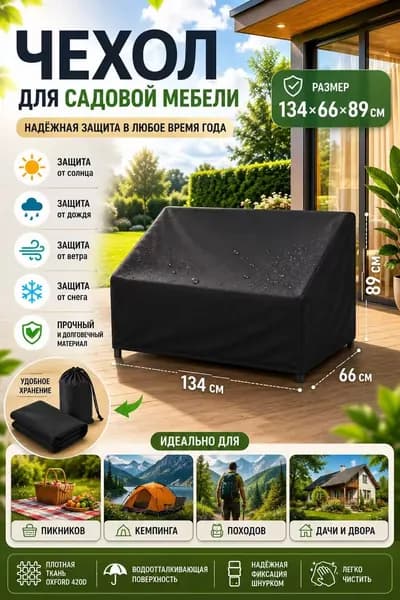 Чехол для бескаркасной мебели, Размер S,черный