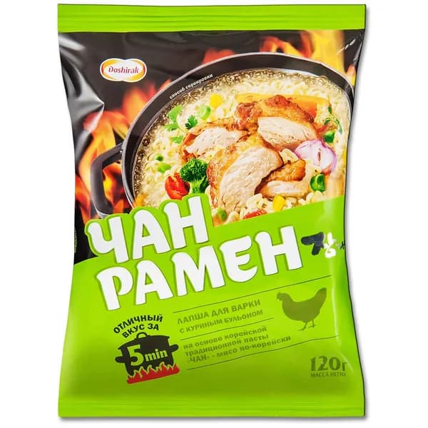 Лапша для варки Доширак Чан Рамен "Курица", в пакете 120 г, 1 шт.