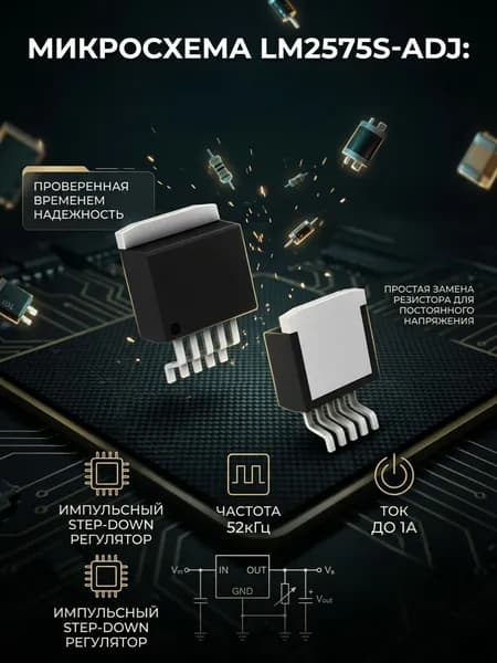 Микросхема преобразователя напряжения LM2575S-adj d2pak TO263