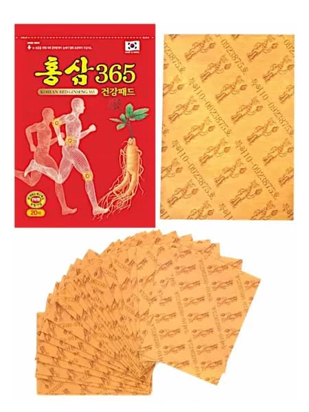 Пластырь обезболивающий с красным женьшенем Red Ginseng 365. 20 шт