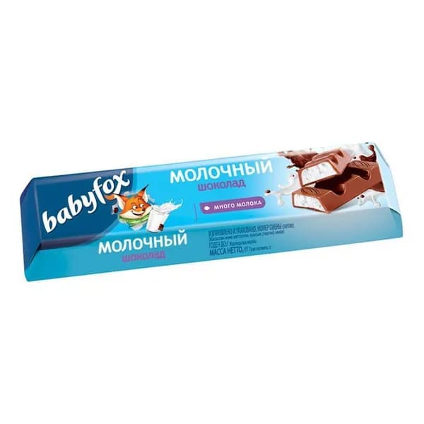 Батончик BabyFox шоколадный с молочной начинкой 47 г