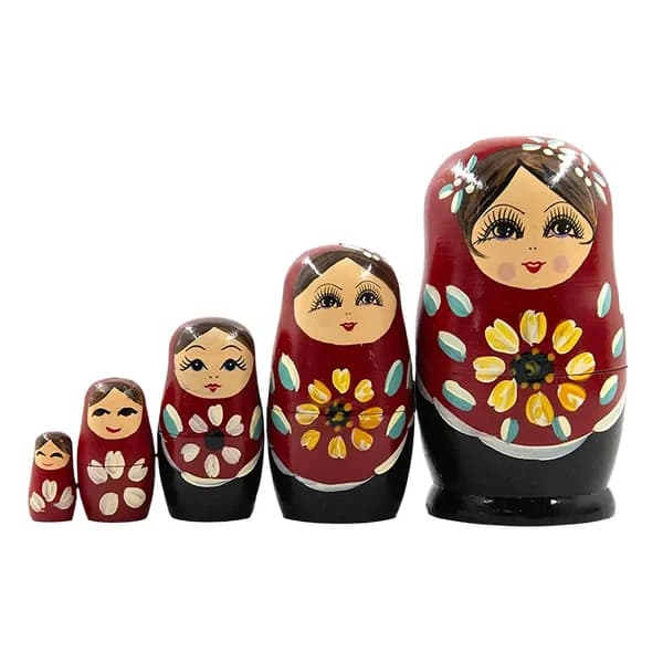 Настоящие русские матрешки-матрешки с 5-слойной росписью в виде подсолнухов украшают дом