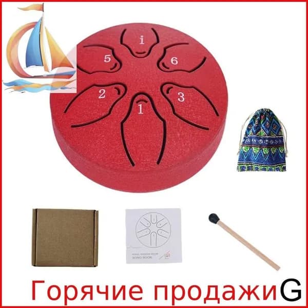 Мини-глюкофон 3 дюйма, 6 нот, стальной барабан для языка