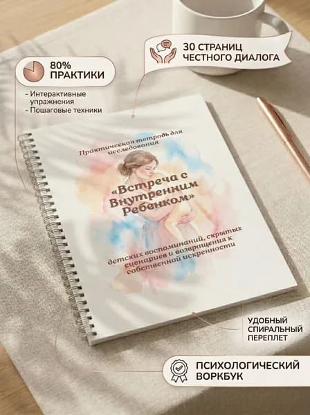 Воркбук по психологии Внутренний ребенок, практическая рабочая тетрадь для самоанализа и саморазвития