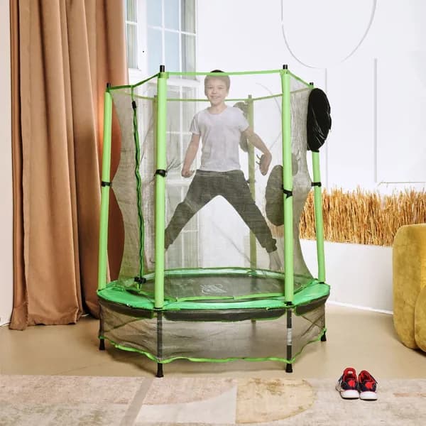 Батут каркасный детский DFC ANIMALS KOALA 55" Коала, с внутренней защитной сеткой, уличный, для дома, дачи, детский манеж, диаметр 4.5 ft 140 см, до 35 кг