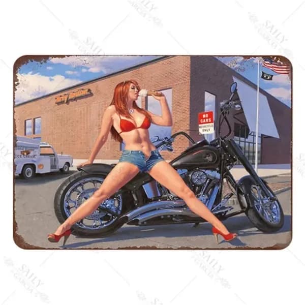 Табличка металлическая интерьерная Pin-Up Девушка Пинап