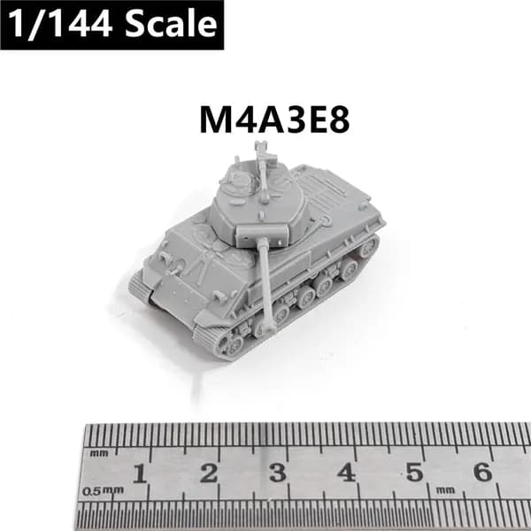 Миниатюрная модель танка в масштабе 1:144, напечатанная на 3D-принтере, из смолы, основные боевые танки армии США Второй мировой войны M4A1/M3/M26/M4A3/M1128