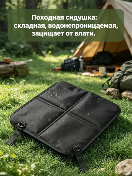 Складной туристический коврик для сидения, портативный, водонепроницаемый и влагостойкий, для пеших прогулок, кемпинга и активного отдыха, в развернутом виде 36*32*1 см