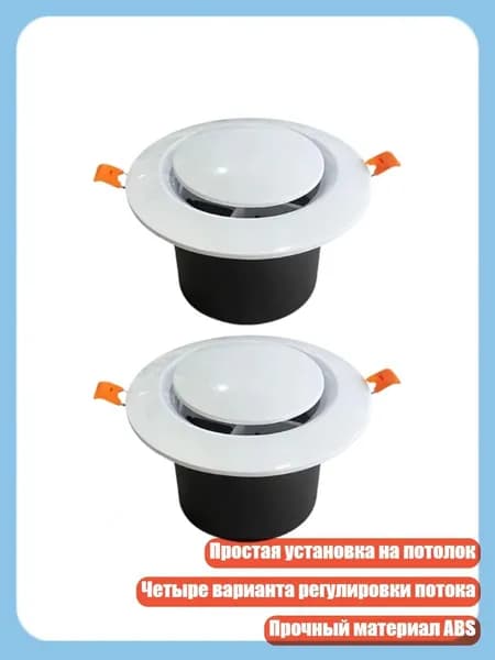 Набор из 2 круглых вентиляционных решеток для вытяжки на потолке, материал ABS, 4 привлекательных дизайна, простая установка, - диск