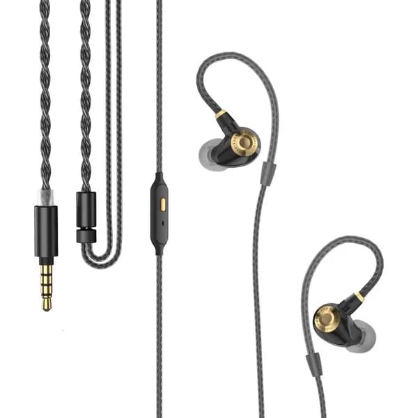 Наушники 3.5 мм/Type-C с микрофоном, черное золото - 3.5mm