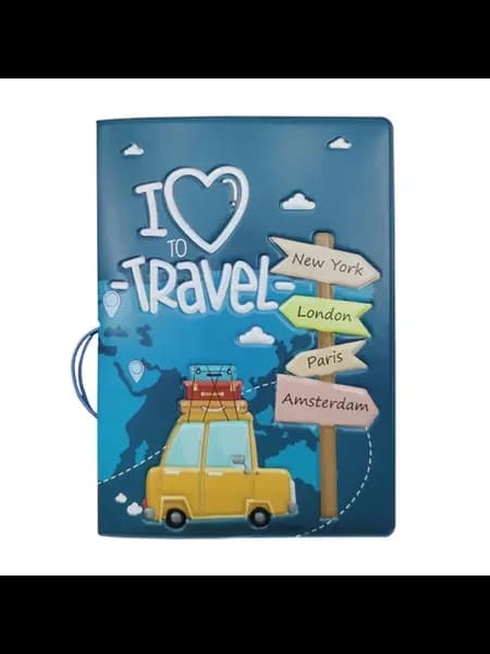 Обложка для паспорта "I ❤️ Travel" Mixed-40