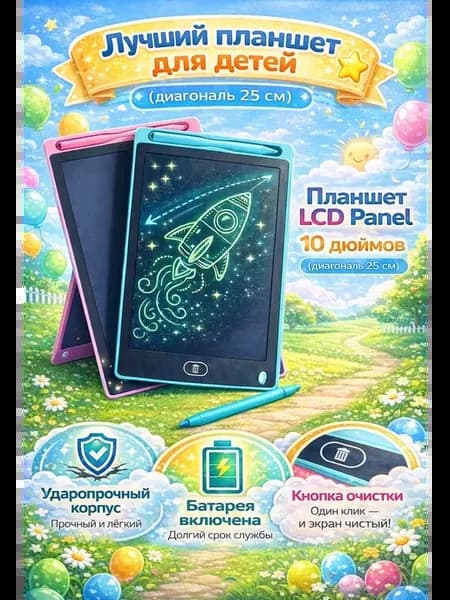 Планшет графический 10 дюймов развивающий для рисования