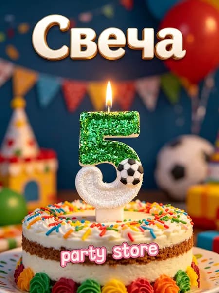 Свечи для торта цифра 5, 7 см, 1 шт