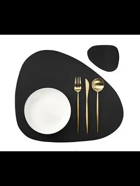 Черные коврики для столовых приборов из искусственн