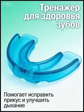 Трейнер. Капа силиконовая для зубов - Фаза 1 (мягкая) / исправление прикуса / формирования ровного ряда, цвет синий