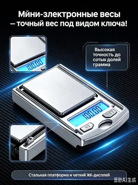 Мини-электронные ювелирные весы 100 г, карманные цифровые весы-брелок-ВЕСЫ-БРЕЛОК-100Г, точные портативные для мелких предметов, монет и дома.