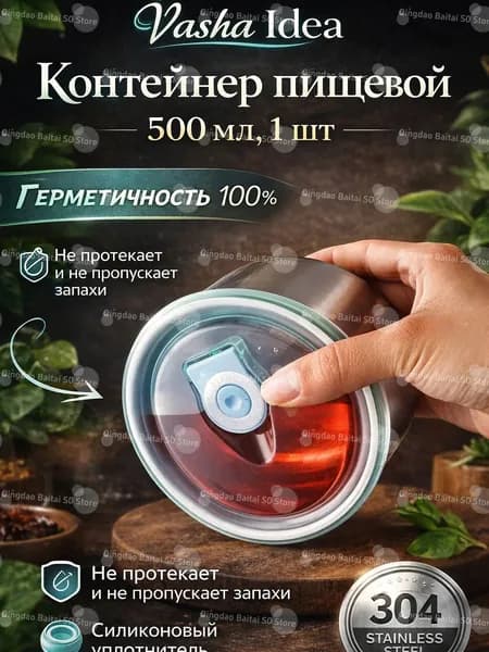 Крышка для гастроемкости 500 мл 1 шт нержавеющая сталь, с клапаном, вакуумное хранение