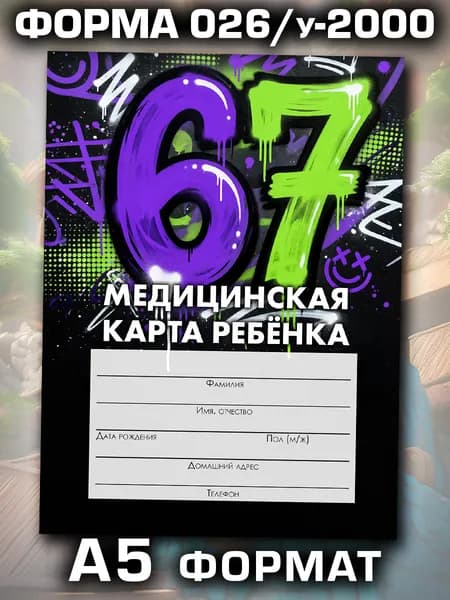 Медицинская карта в школу и детский сад, формат А5