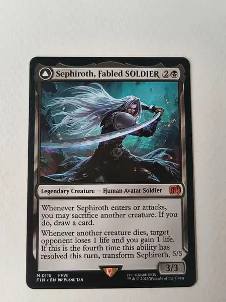 Портативные карты MTG Высококачественные карты Final Fantasy без фольги Сефирот, легендарный солдат115