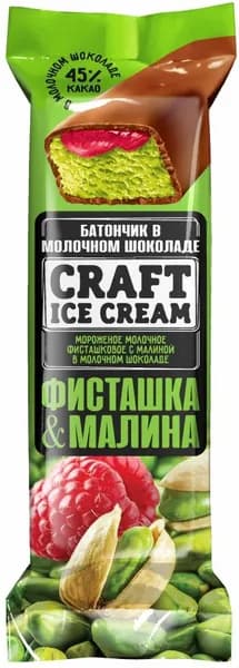 Мороженое Батончик Фисташка-Малина 80 г, CRAFT ICE CREAM